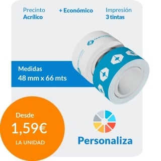 Cinta Adhesiva Personalizada Acrílico 66 metros - 3 tintas / Bajo Ruido