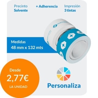 Cinta Adhesiva Personalizada Solvente 132 metros - 3 tintas