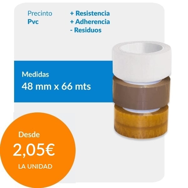 Rollo de Precinto o Cinta Adhesiva Transparente 66 metros x 48 mm de ancho  - Cajas y Precintos