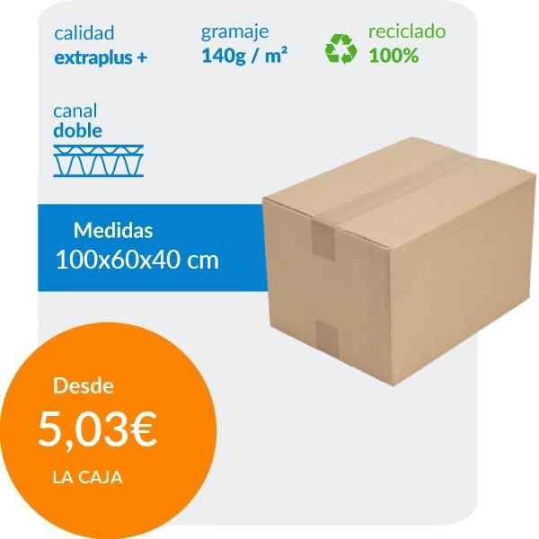 100x60x40 cm Caja De Cartón de Canal Doble (4 Solapas) - Caja Cartón  Embalaje .Com