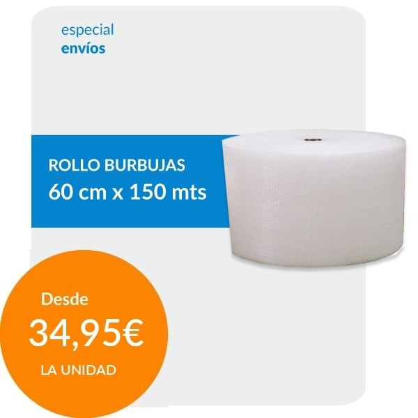 Rollos de Plástico Burbuja L - Caja Cartón Embalaje .Com